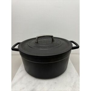 Martha Stewart Black 2 Pc Cast Iron Round Casserole Dish 6 Qt